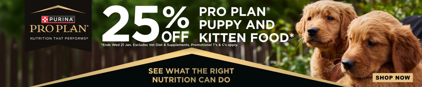 00HP -   25% off Pro Plan Puppy & Kitten Homepage Banner Top Jan 2026