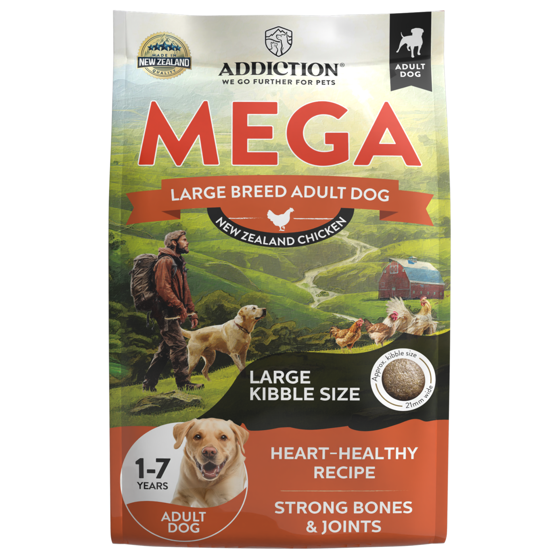 Addiction MEGA Adult Large Breed Chicken Dry Dog Food Petdirect