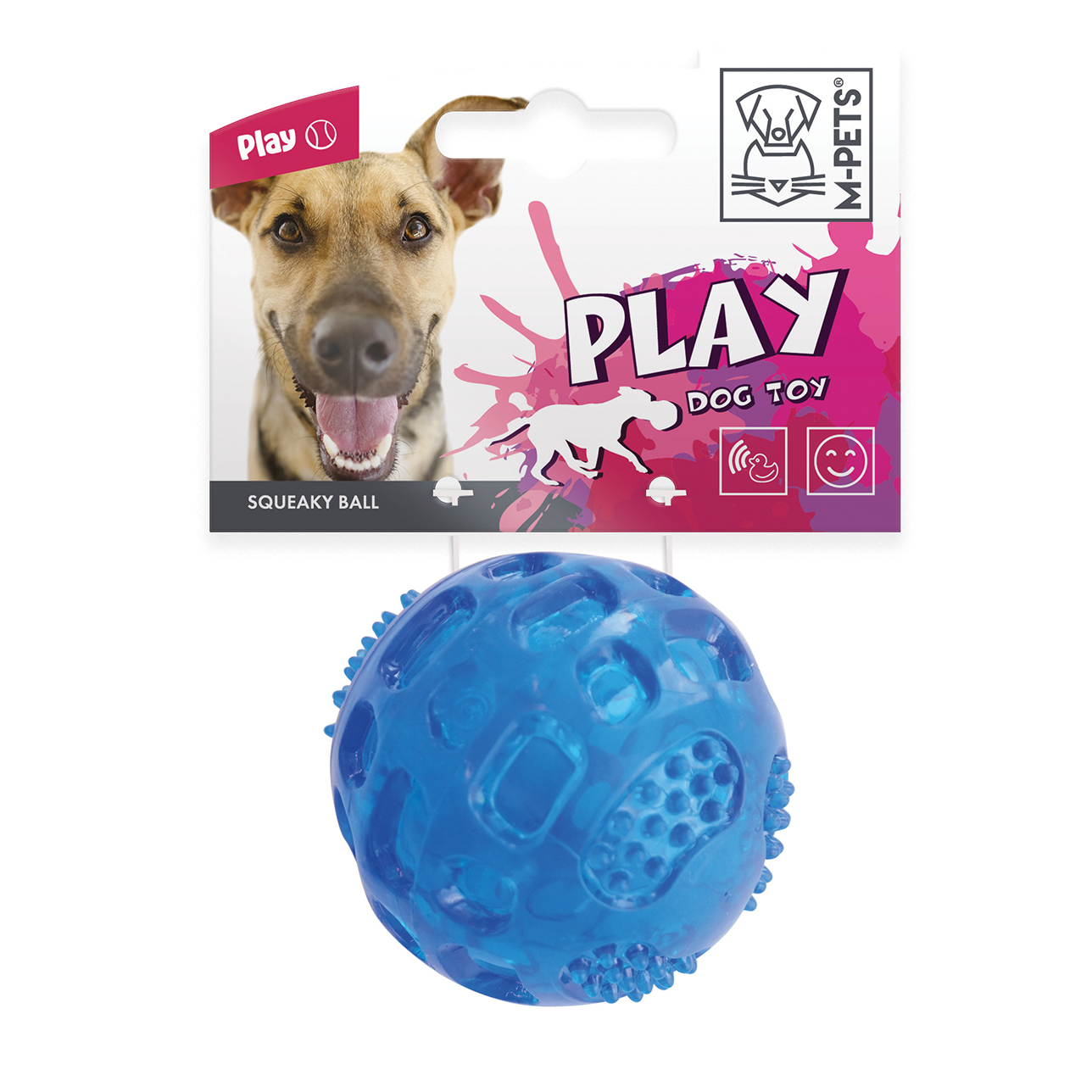 M-PETS Play Squeaky Ball Dog Chew Toy Petdirect
