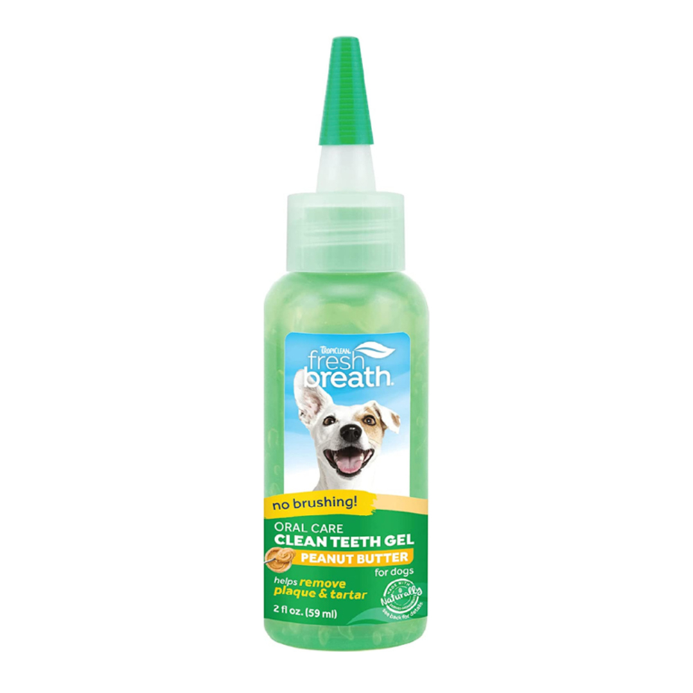TropiClean Fresh Breath Clean Teeth Dog Dental Gel Peanut Butter