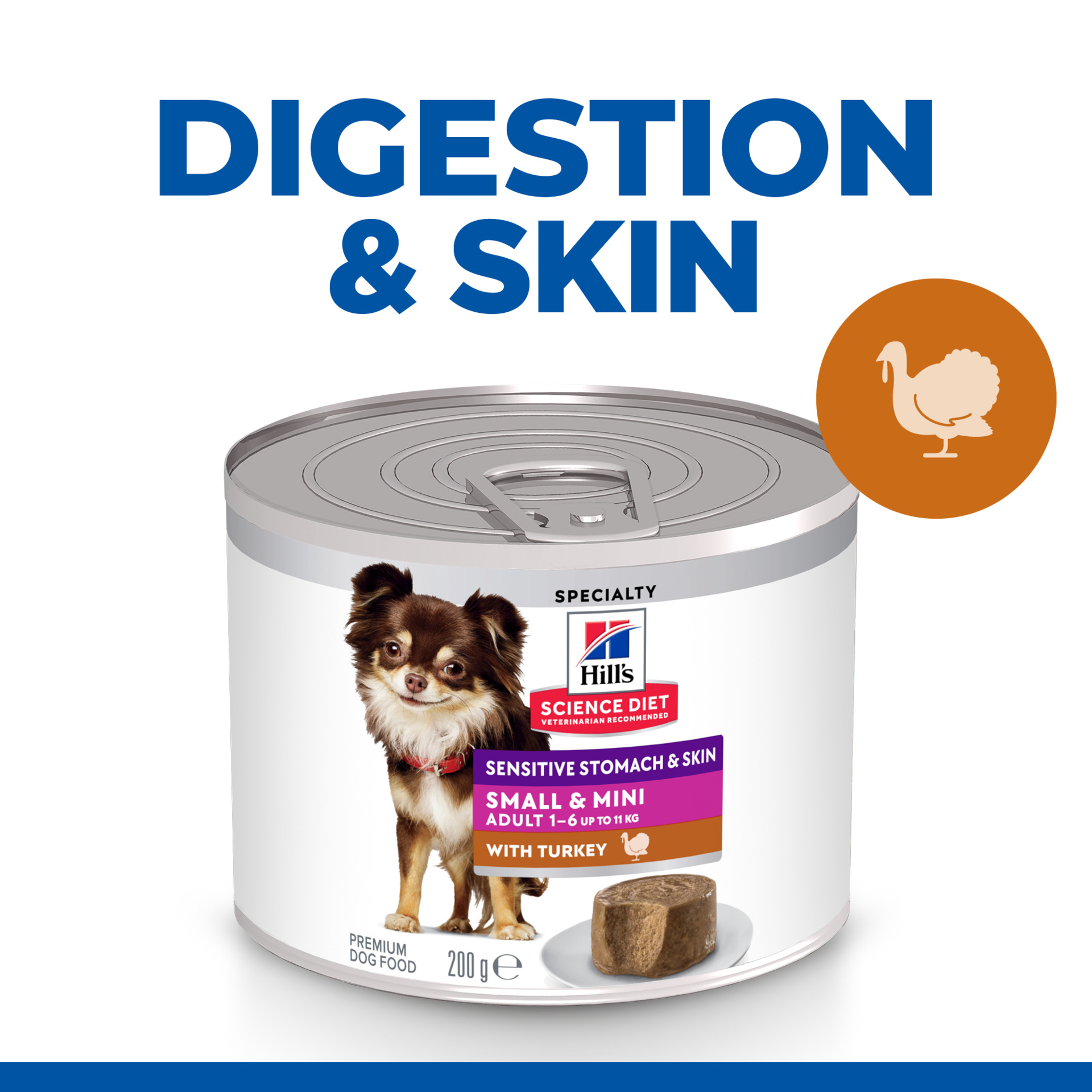 Hill's Science Diet Adult Sensitive Stomach & Skin Small & Mini Turkey ...