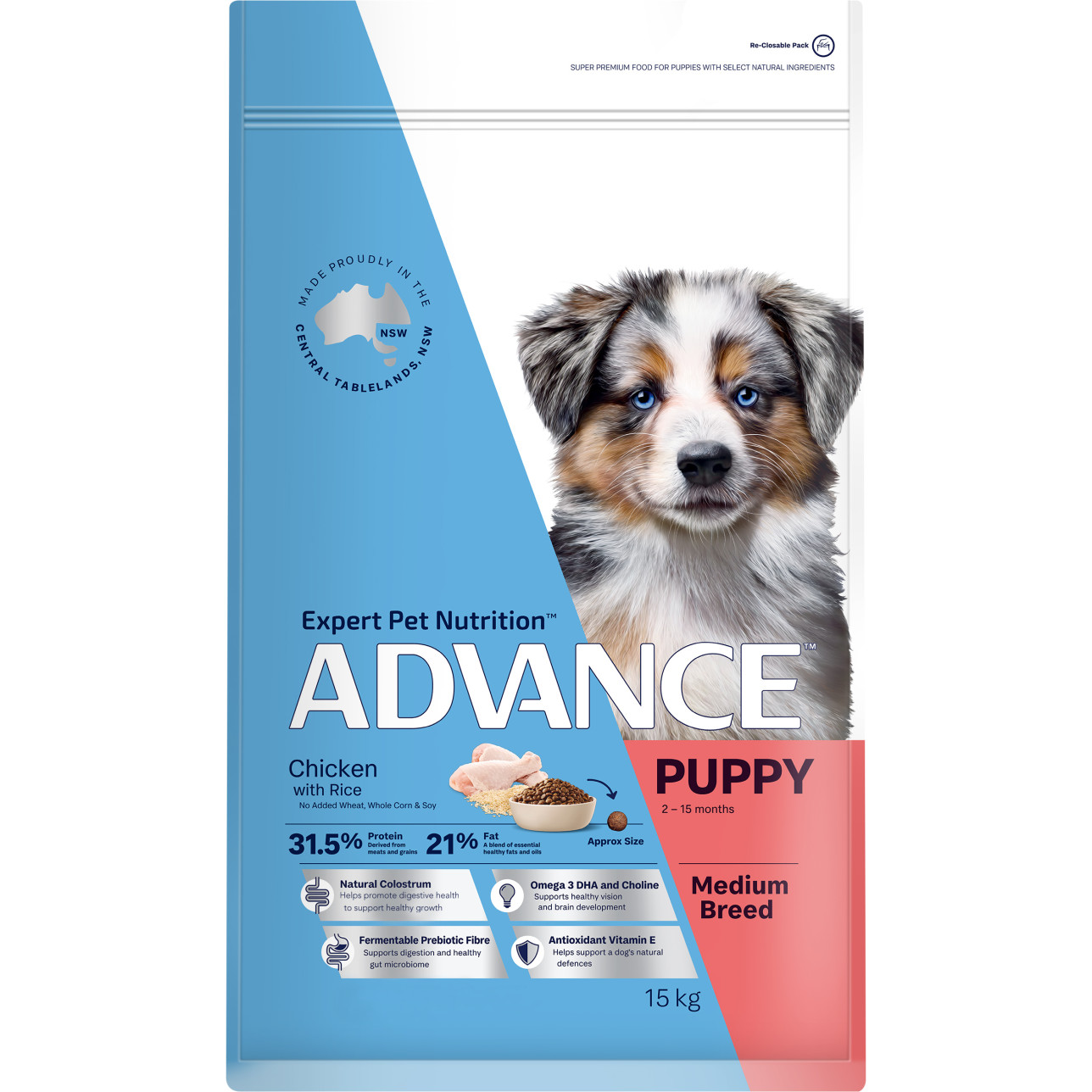 ADVANCE Puppy Medium Breed Chicken Rice Dry Dog Food Petdirect - Main Image