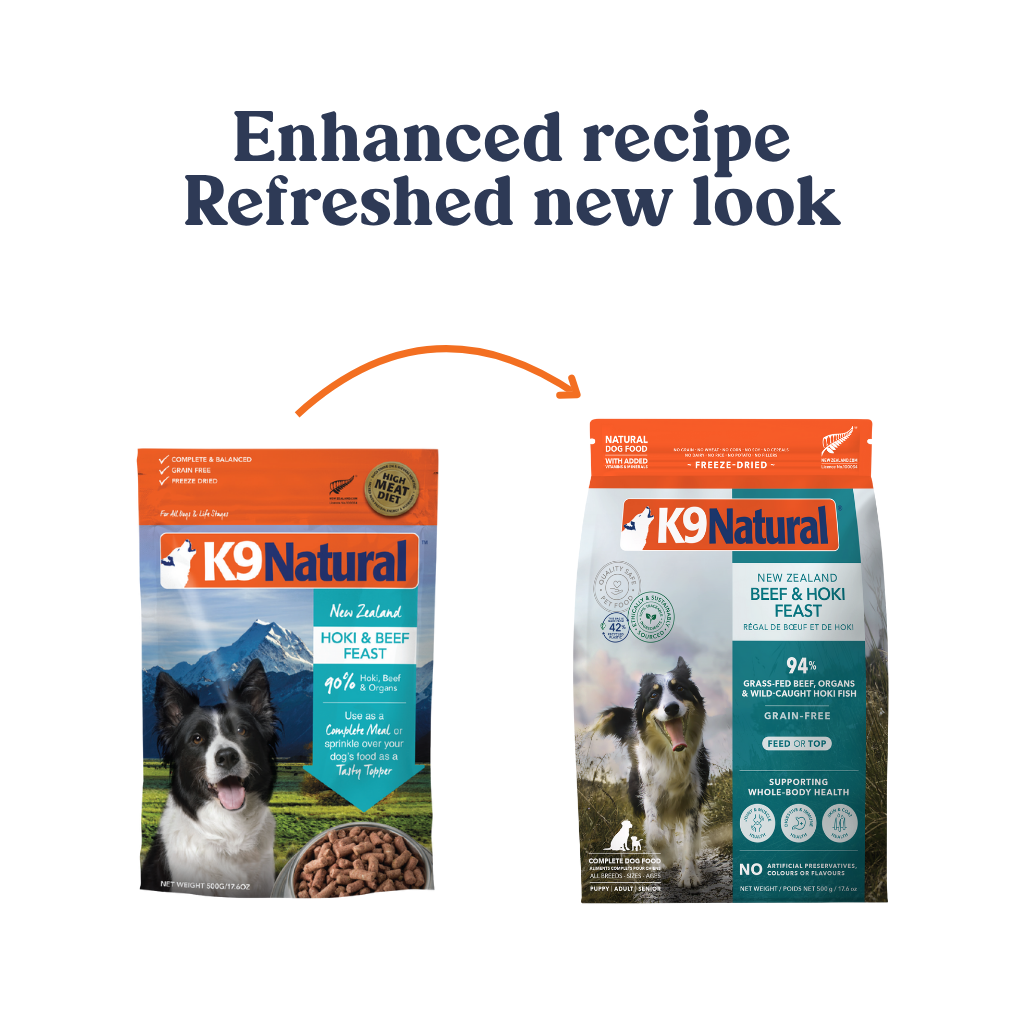 K9 Natural Beef & Hoki Feast 500g*2点 K9 Natural Beef & Hoki Feast Freeze Dried Dog Food - Petdirect