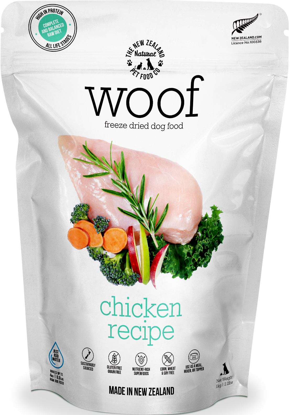 【WOOF】Chicken 280g & Beef 280g The NZ Natural Pet Food Co Woof Chicken Freeze Dried Dog Food