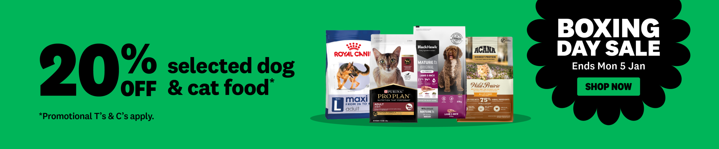 01CT 20% Boxing Day Dog Food Category Banner Dec 2025