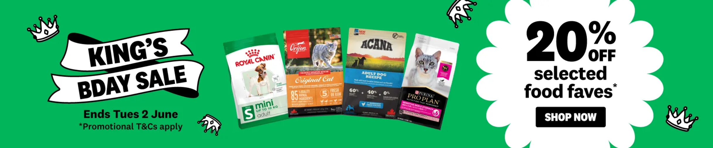 01CT V1 King's Birthday Sale Dog Food Category Banner May 2026