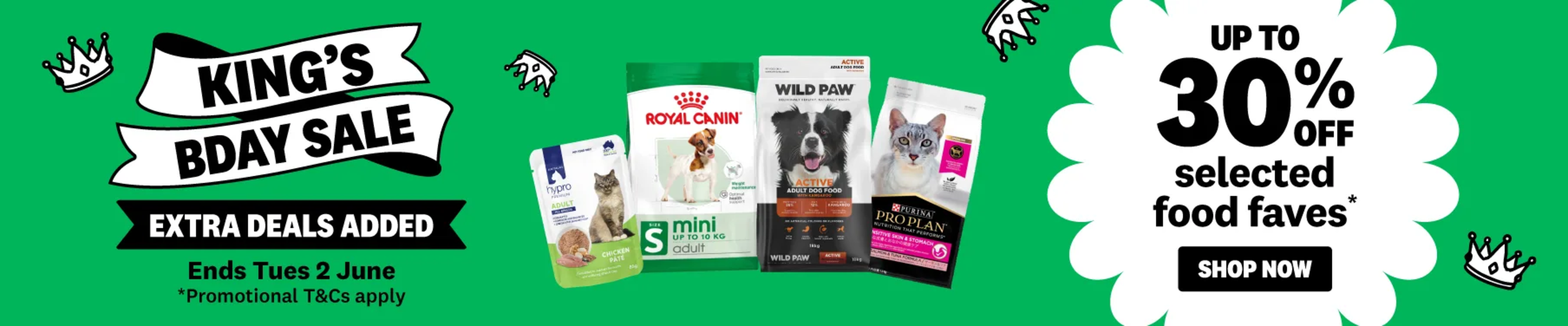 01CT V2 King's Birthday Sale Dog Food Category Banner May 2026