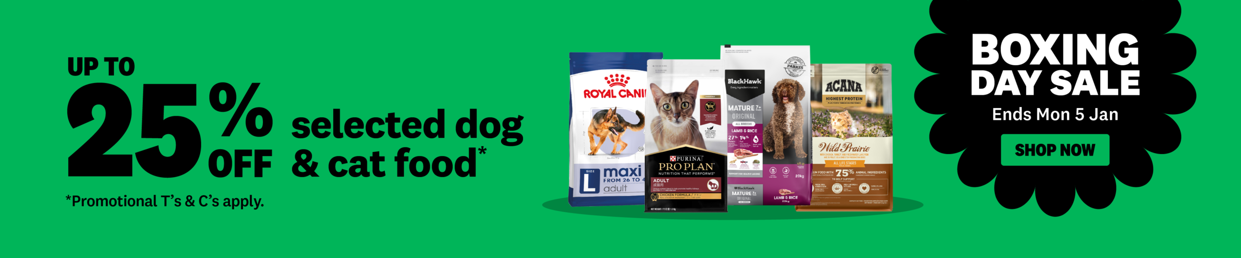 01CT Up to 25% Boxing Day Cat Food Category Banner Dec 2025