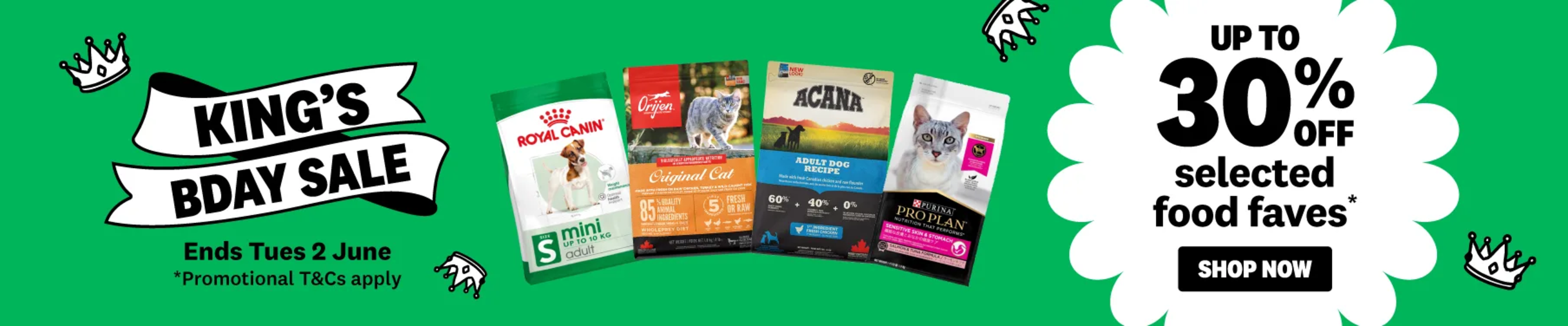 01CT V1 King's Birthday Sale Dog Food Category Banner May 2026