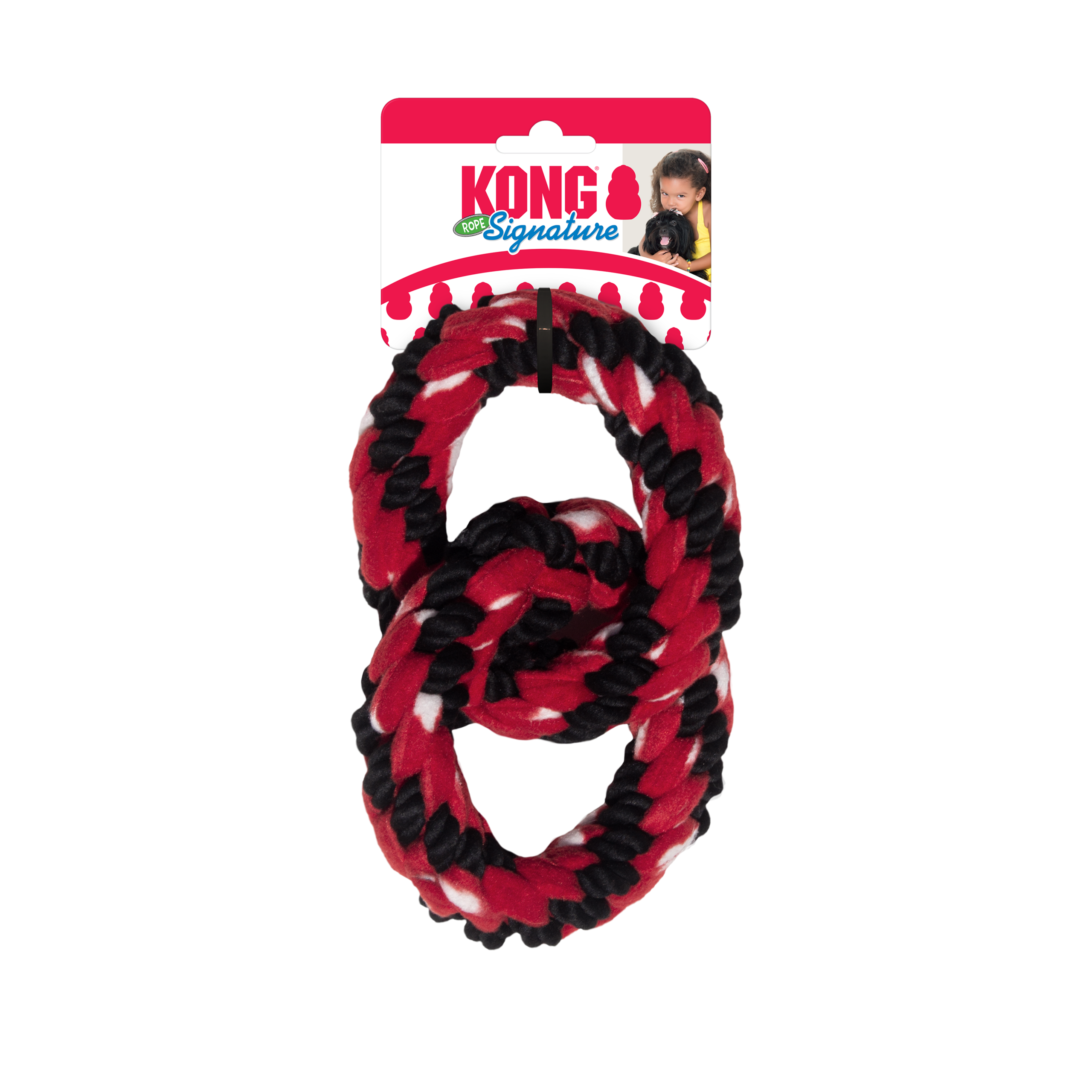KONG Signature Rope Double Ring Tug Dog Toy - Petdirect