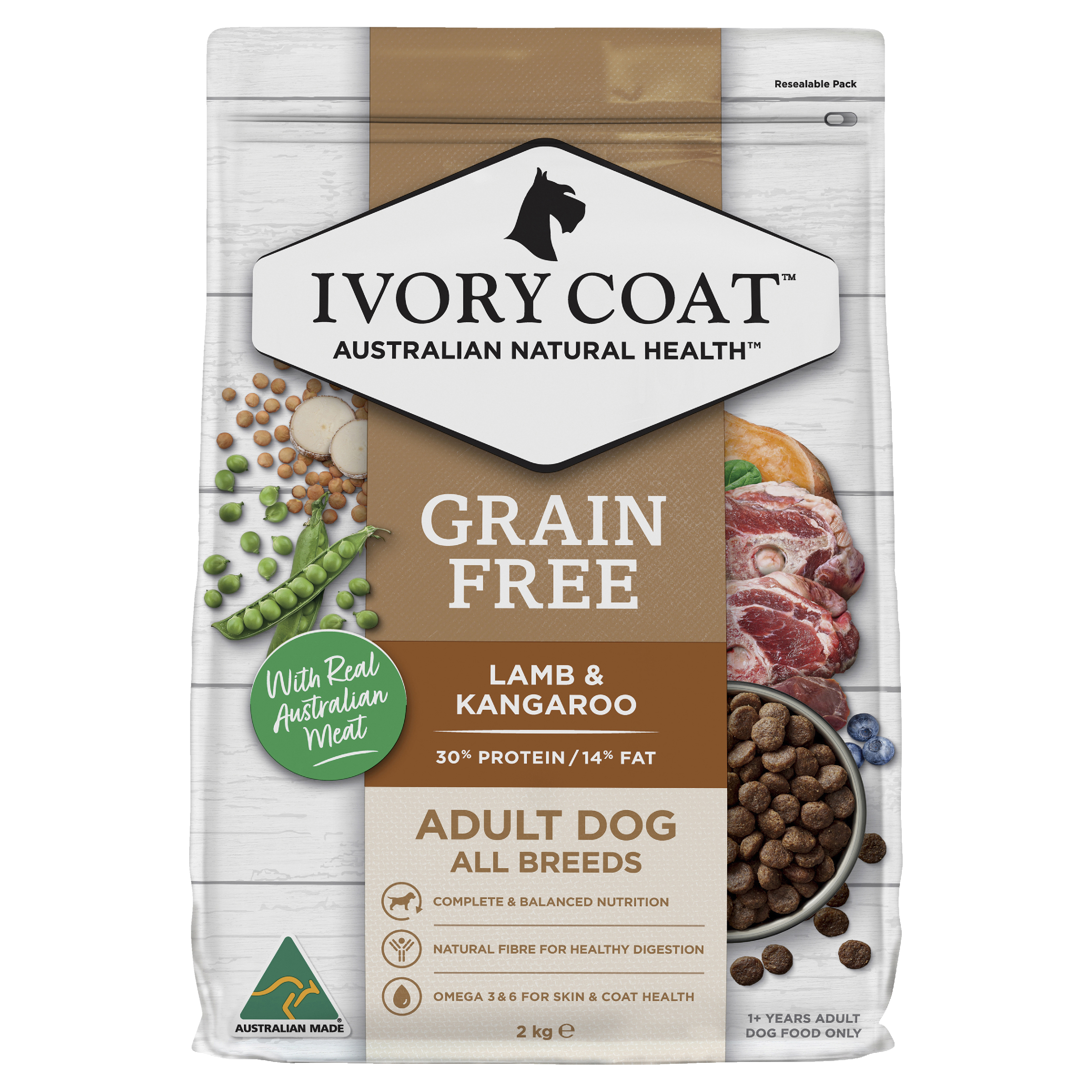 Ivory Coat Grain Free Lamb Kangaroo Adult Dry Dog Food Petdirect