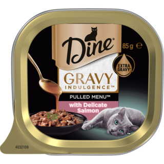 Dine Pulled Menu Gravy Indulgence with Salmon Adult Wet Cat Food