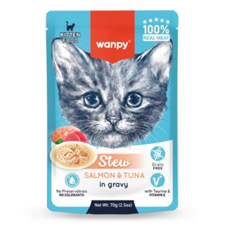 Wanpy Stew Kitten Salmon & Tuna in Gravy Wet Cat Food