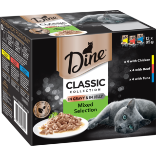Dine Classic Collection Mixed Selection in Gravy & Jelly Wet Cat Food Variety Pack