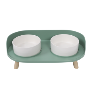 M-PETS Altitude Raised Ceramic Cat and Dog Bowl