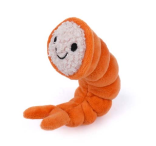 Spike Kawaii Shrimp Plush Dog Toy