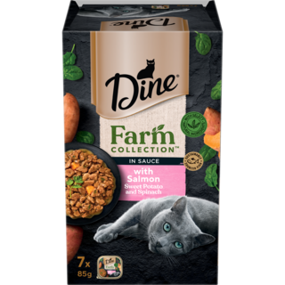 Dine Farm Collection with Salmon, Sweet Potato & Spinach Wet Cat Food Pack