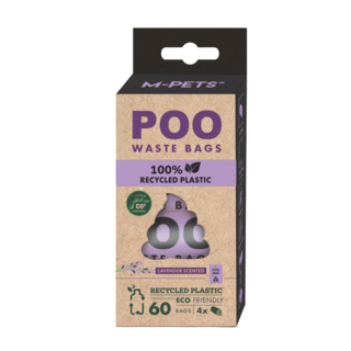 M-PETS POO Waste Bags Lavender Scented Rrecycled Plastic Dog Poop Bags 