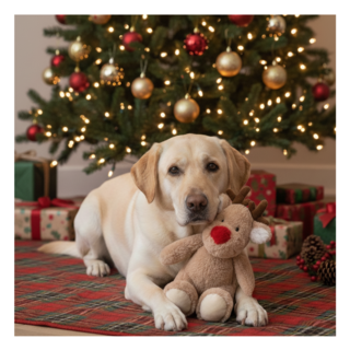 Winter Paws Christmas Reindeer Dog Plush Toy