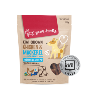 Yours Droolly Kiwi Grown Chicken & Mackerel Puppy and Adult Dog Treats