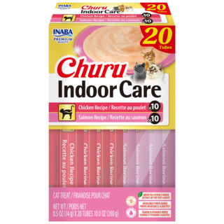 Inaba Churu Indoor & Hairball Care Chicken & Salmon Varieties Box Cat Treats