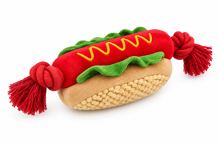 PLAY Hot Dog Plush Dog Toy