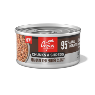 Orijen Regional Red Entrée Chunks & Shreds in Bone Broth Wet Cat Food