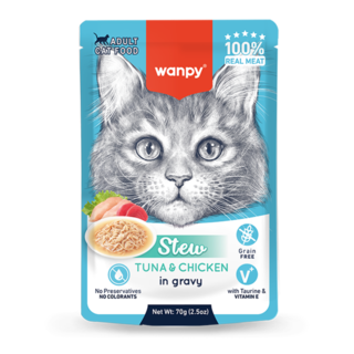 Wanpy Stew Adult Tuna & Chicken in Gravy Wet Cat Food