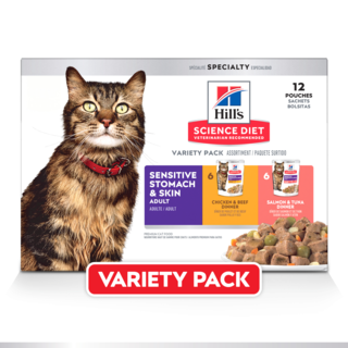 Hill's Science Diet Adult Sensitive Stomach & Skin Wet Cat Food Variety Pack