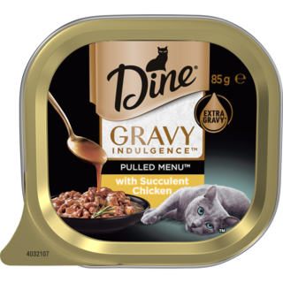 Dine Pulled Menu Gravy Indulgence with Chicken Adult Wet Cat Food