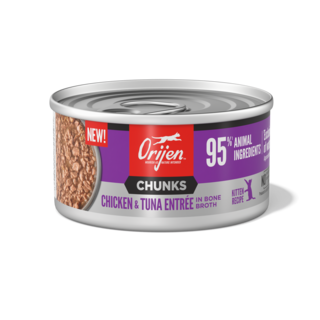 Orijen Kitten Chicken & Tuna Entrée Chunks in Bone Broth Wet Cat Food