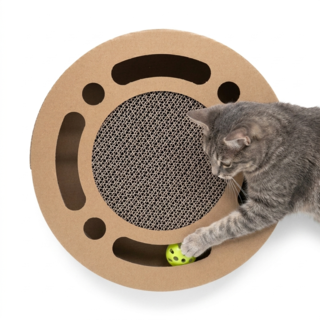 Pup & Purr Playtime Cardboard Round Cat Scratcher 