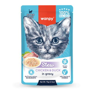 Wanpy Stew Kitten Chicken & Duck in Gravy Wet Cat Food