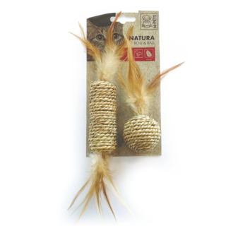 M-PETS Natura Sisal Roll & Ball Cat Chaser Toy