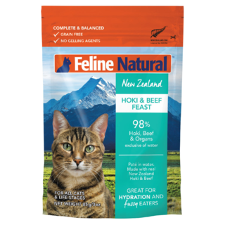 Feline Natural Hoki & Beef Feast Pouch Wet Cat Food