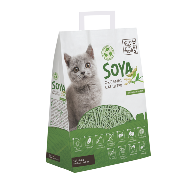 M-PETS Soya Clumping Green Tea Scented Cat Litter - Product Image