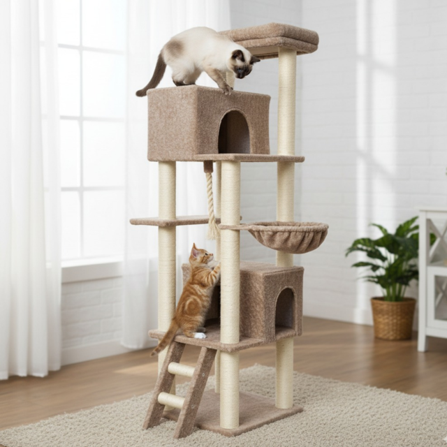 Pup & Purr Kitty Kingdom Cat Climb and Scratch Tower - Product Image 1