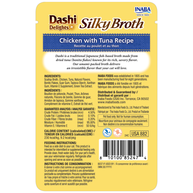 Inaba Dashi Delights Silky Broth Chicken & Tuna Wet Cat Food - Product Image 1
