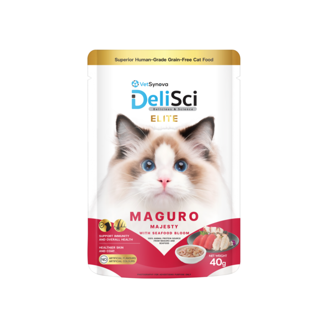 VetSynova DeliSci Elite Tuna Maguro Majesty in Broth Wet Cat Food Topper - Product Image