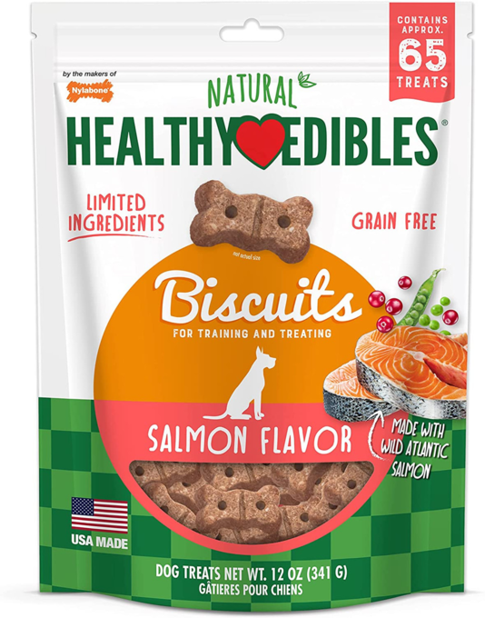 Nylabone Healthy Edibles Biscuits Salmon Dog Treats - Product Image