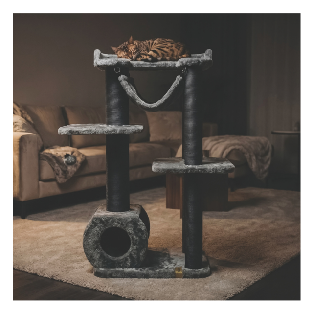 M-PETS Panther Canopy Cat Scratch Tower - Product Image 6