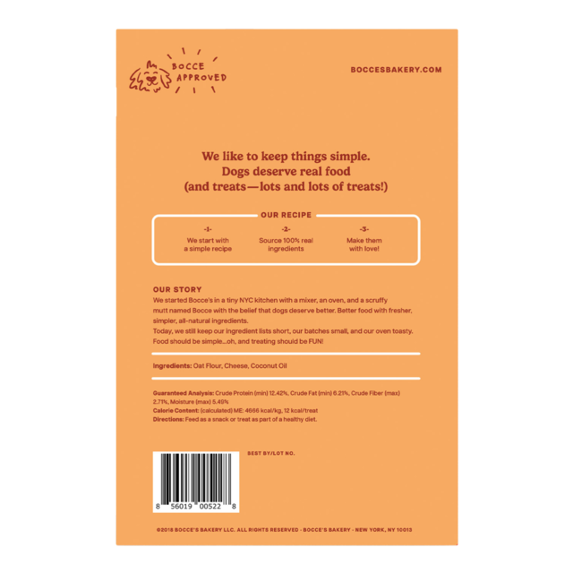 Bocce's Crunchy Biscuits Cheese Dog Treats - Product Image 1