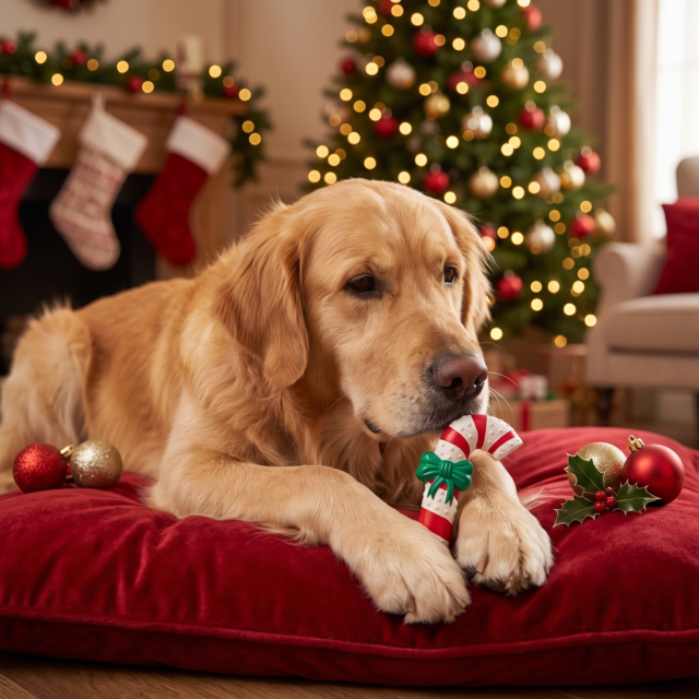 M-PETS Christmas Candy Cane Squeaker Dog Toy - Product Image