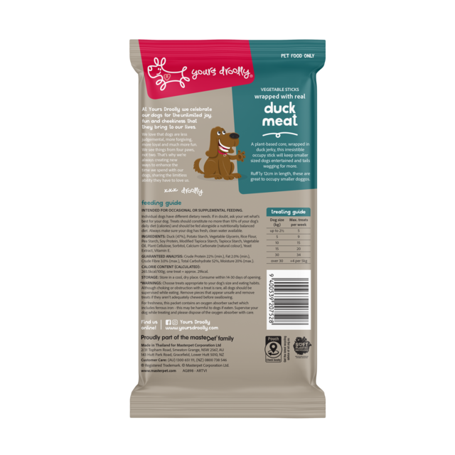Yours Droolly Duck Wrapped Vegetable Stick Dog Treats - Product Image 1