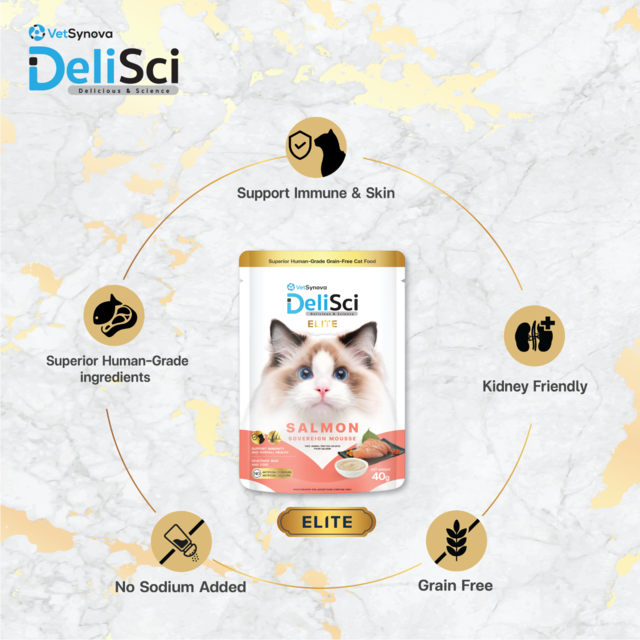 VetSynova DeliSci Elite Salmon Sovereign Mousse Wet Cat Food Topper - Product Image 2