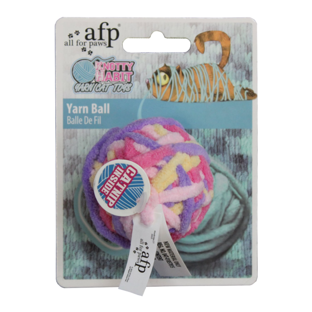 All For Paws Knotty Habit Yarn Ball Cat Toy - Product Image