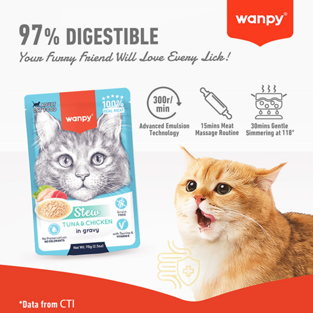 Wanpy Stew Adult Chicken in Gravy Wet Cat Food - Product Image 4