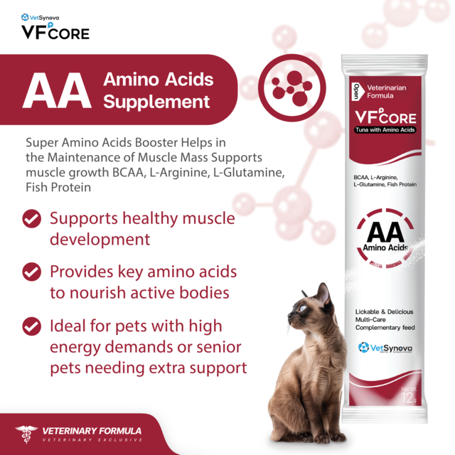 VetSynova VF+ Core AA Amino Acids BCAA Cat Supplement - Product Image 1