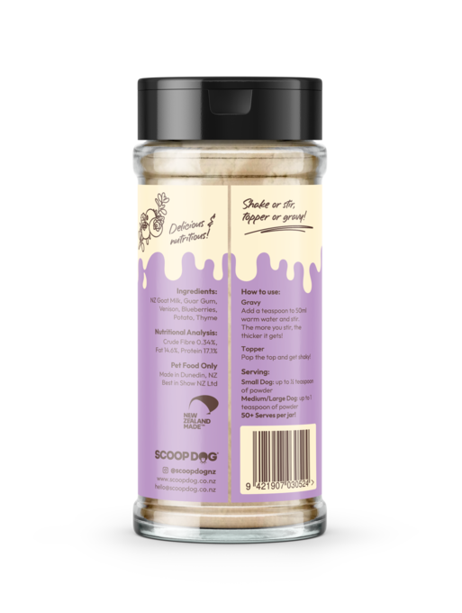 Scoop Dog Shaker Venison Blueberry Thyme Dog Meal Topper & Gravy - Product Image 1