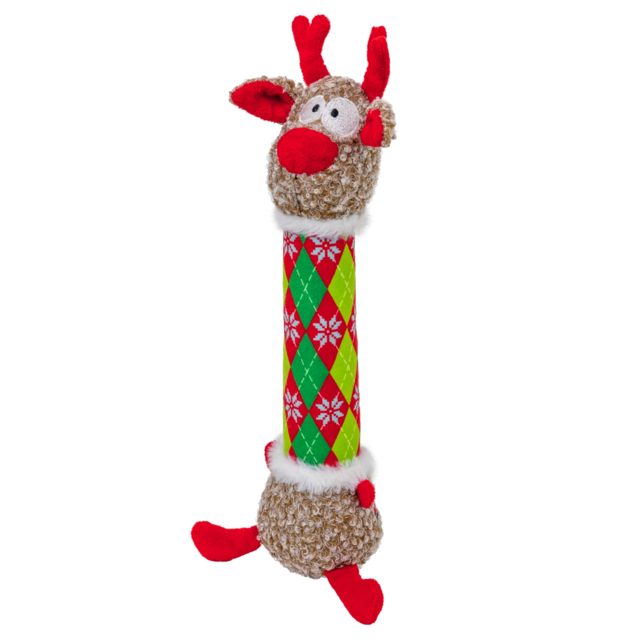 KONG Holiday Shakers Luvs Argyle Reindeer Dog Toy - Product Image